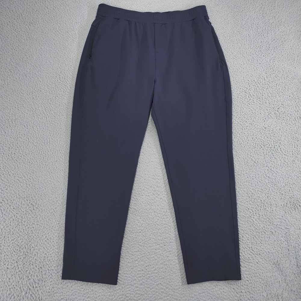 Public Rec Pants Mens 38x30 Blue Woven Elastic Waist Zip Pockets Athletic Jogger